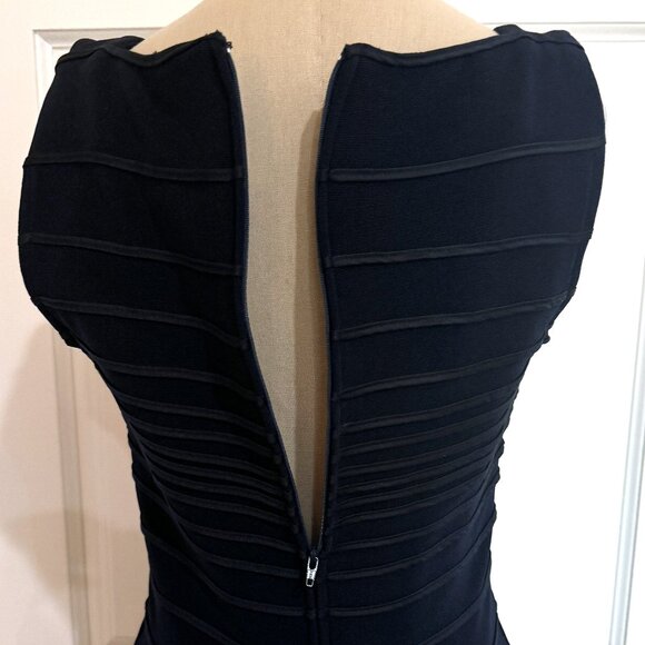 TADASHI Nay Blue Long Dress 6 Satin Sleeveless Womens Evening Gown Modest Neck S - Picture 6 of 11